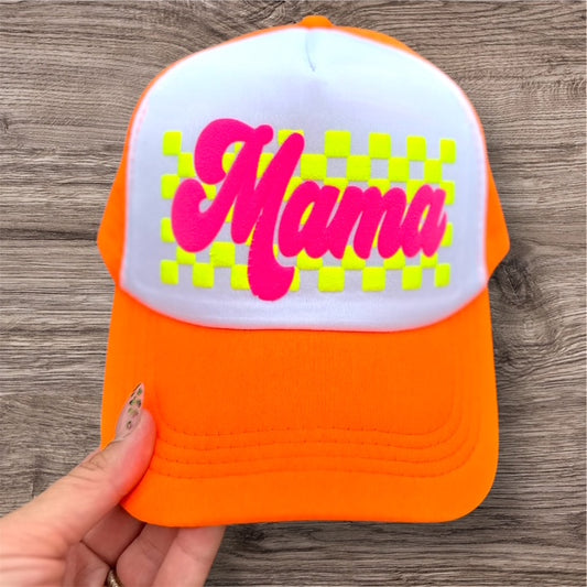 Trucker Hat -  "Mama" Orange Hat